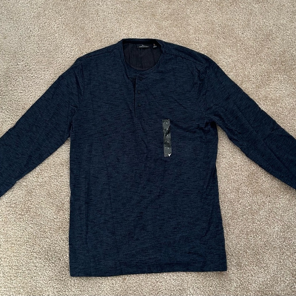 Men's Navy Blue Long Sleeve Shirt